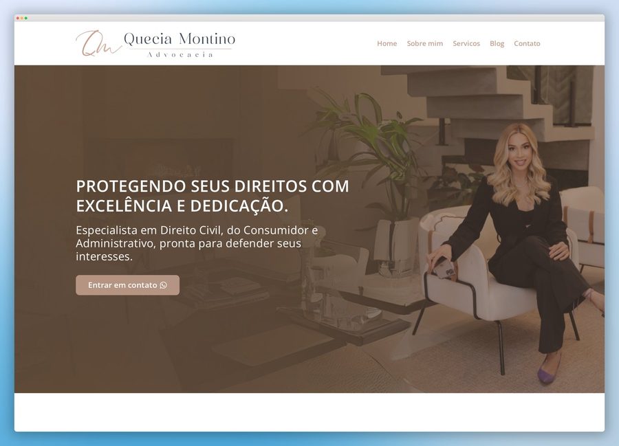 Site institucional de Quecia Montino Advocacia