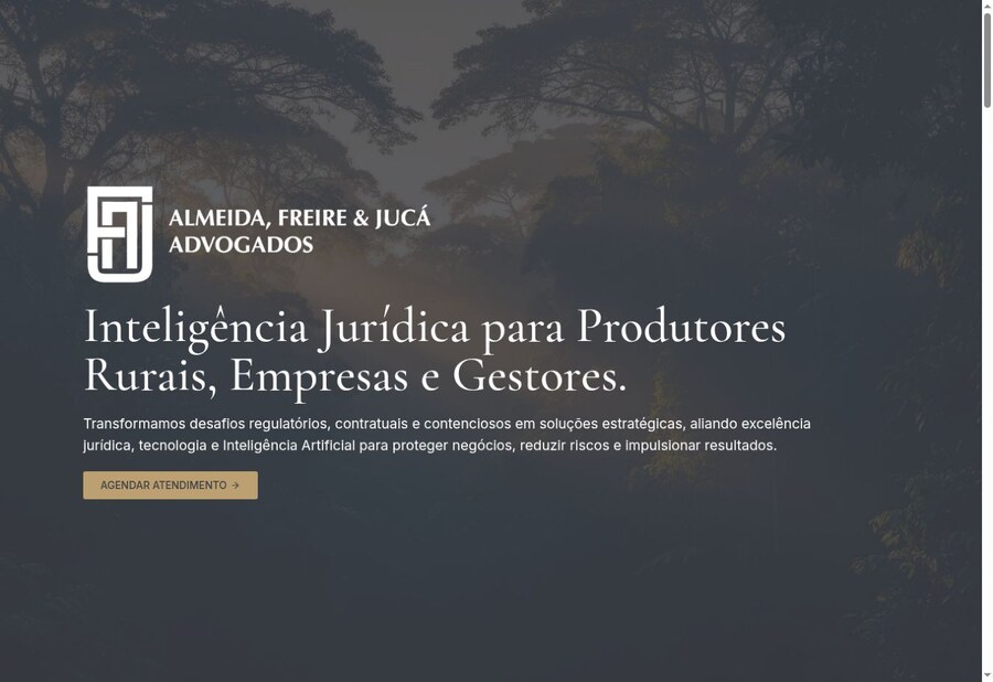 Site institucional de Almeida, Freire & Jucá Advogados